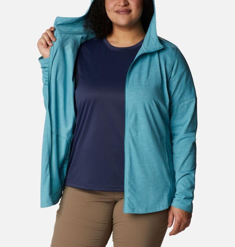 Women's Columbia Cades Cove Full Zip Hoodie Turquoise | Plus Size CA-S64LC